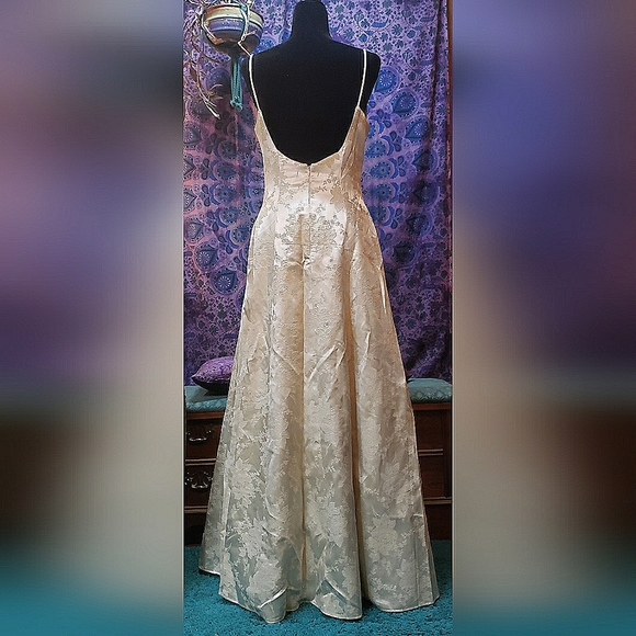 Vintage Scott McClintock Formal Prom Wedding Damask Tapestry Dress Gown  Sz 10 - Picture 7 of 11